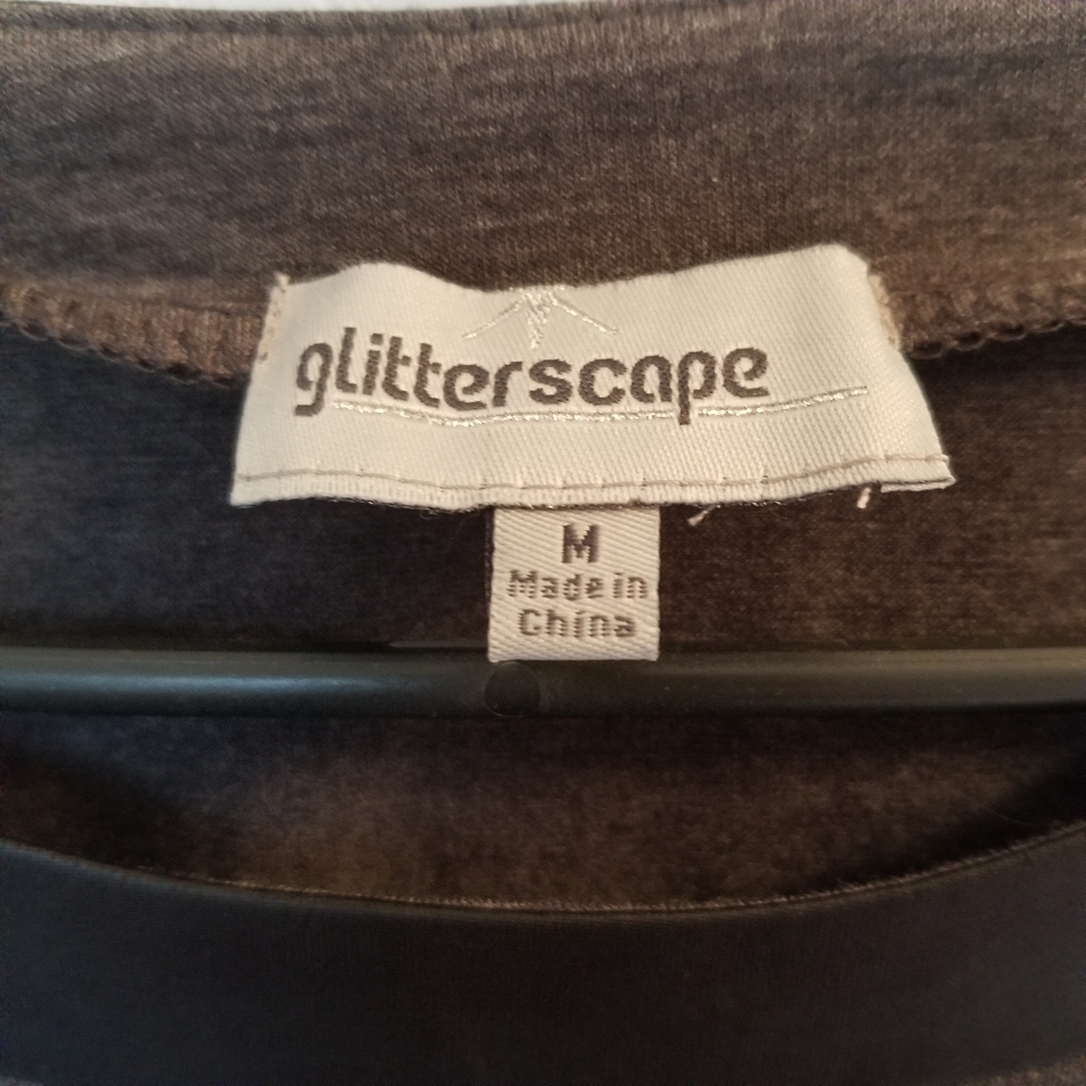 Gray Beaded Metallic Glitter Scope Longsleeve Top - image 4